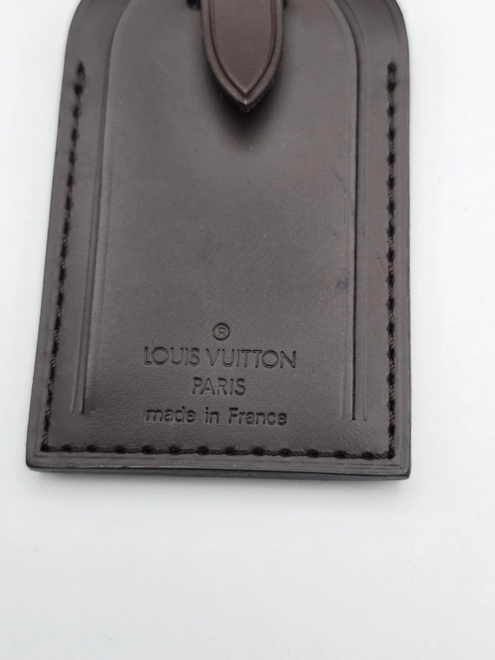 Authentic Louis Vuitton Brown Luggage Tag & Gold Padlock with Key-Made in France - Picture 13 of 14